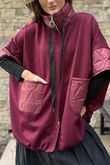 Soft Tech Jersey Puff Jacket Burgundy